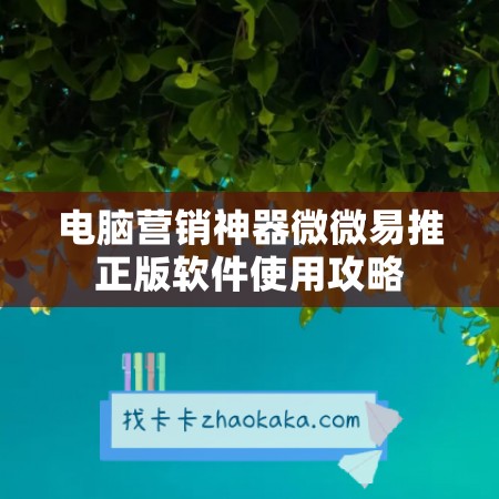 电脑营销神器微微易推正版软件使用攻略