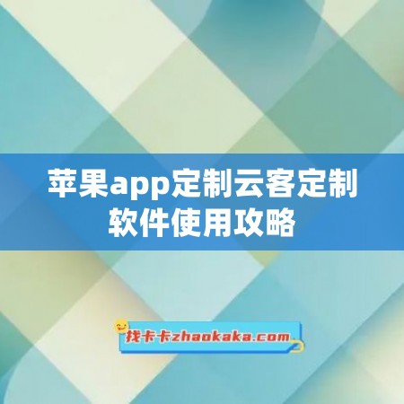 苹果app定制云客定制软件使用攻略