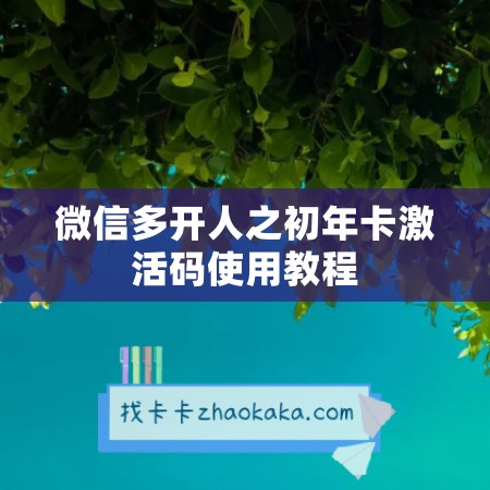 微信多开人之初年卡激活码使用教程