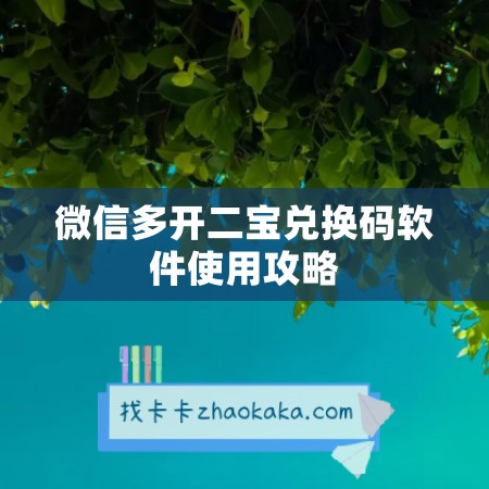 微信多开二宝兑换码软件使用攻略