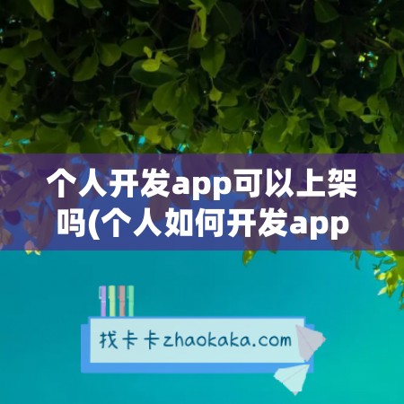 个人开发app可以上架吗(个人如何开发app)