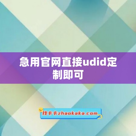 急用官网直接udid定制即可