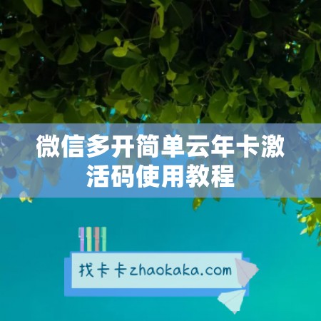 微信多开简单云年卡激活码使用教程