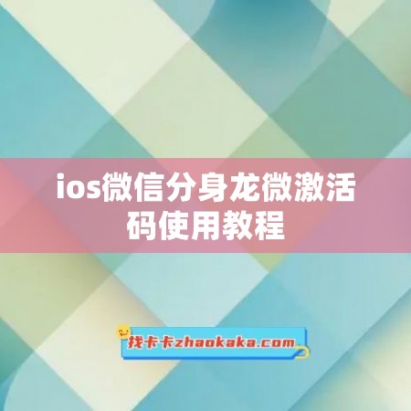 ios微信分身龙微激活码使用教程