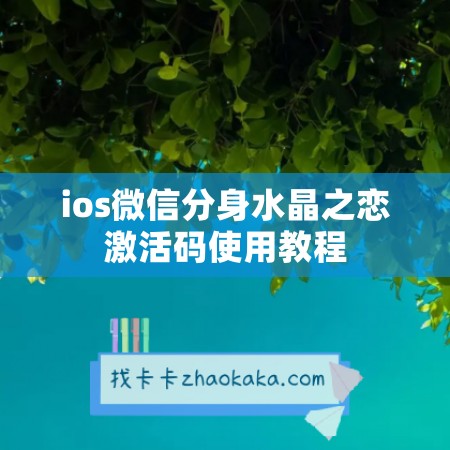 ios微信分身水晶之恋激活码使用教程