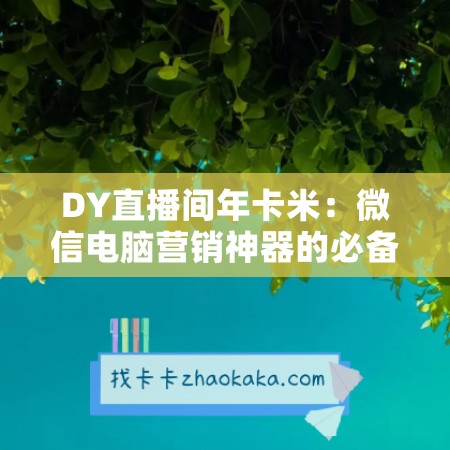 DY直播间年卡米：微信电脑营销神器的必备利器