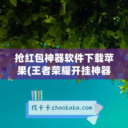 抢红包神器软件下载苹果(王者荣耀开挂神器软件下载苹果版)