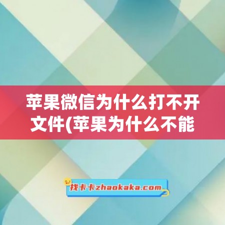 苹果微信为什么打不开文件(苹果为什么不能微信分身)