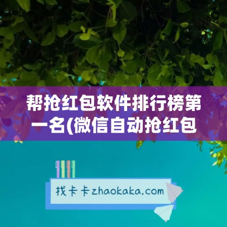 帮抢红包软件排行榜第一名(微信自动抢红包软件排行榜)