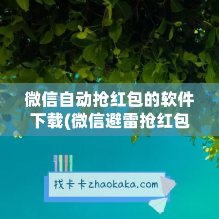 微信自动抢红包的软件下载(微信避雷抢红包软件下载)