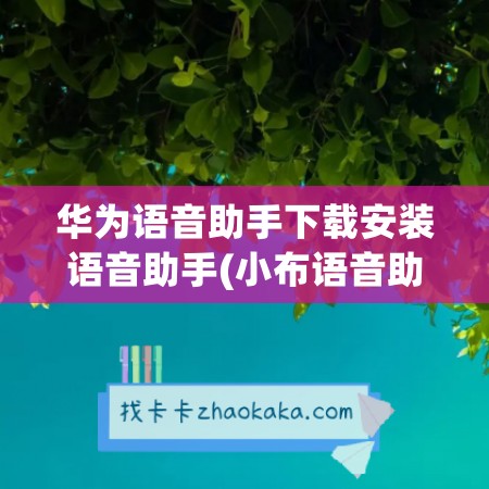 华为语音助手下载安装语音助手(小布语音助手下载安装华为手机)