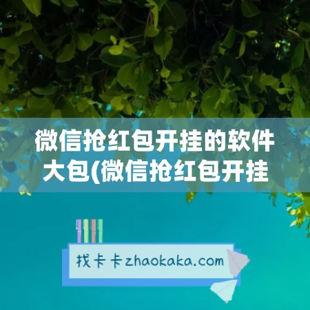 微信抢红包开挂的软件大包(微信抢红包开挂神器)