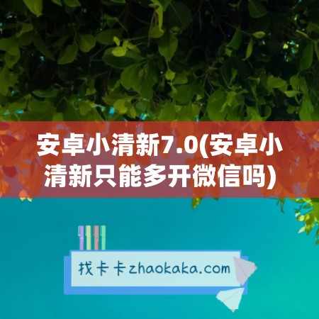 安卓小清新7.0(安卓小清新只能多开微信吗)