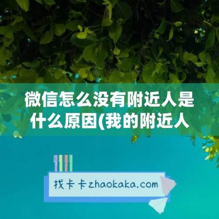 微信怎么没有附近人是什么原因(我的附近人被限制了怎么办)