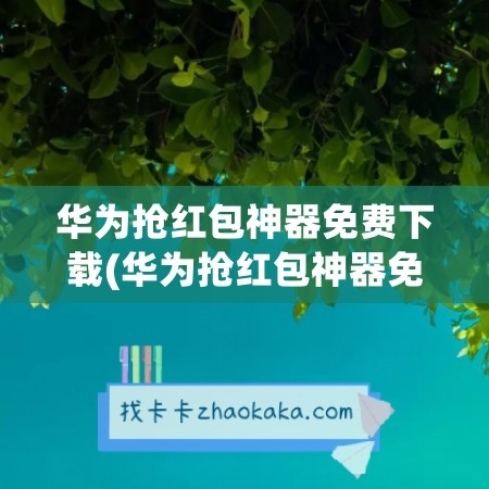 华为抢红包神器免费下载(华为抢红包神器免费下载安装)