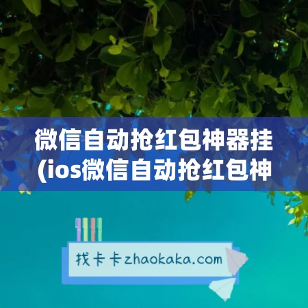 微信自动抢红包神器挂(ios微信自动抢红包神器)