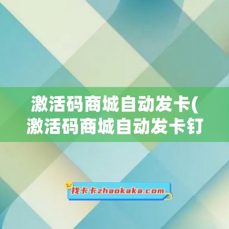 激活码商城自动发卡(激活码商城自动发卡钉钉)