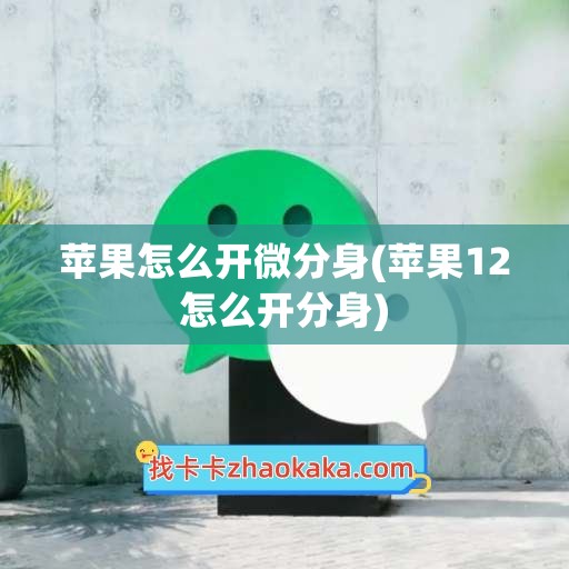 苹果怎么开微分身(苹果12怎么开分身)