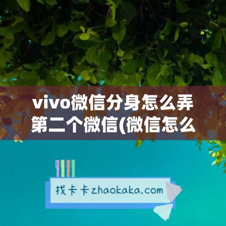 vivo微信分身怎么弄第二个微信(微信怎么分身两个微信vivo)