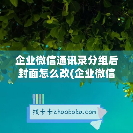 企业微信通讯录分组后封面怎么改(企业微信通讯录分组怎么弄)