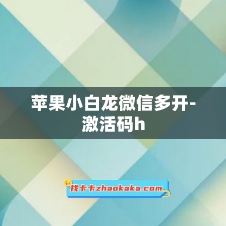 苹果小白龙微信多开-激活码h