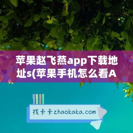 苹果赵飞燕app下载地址s(苹果手机怎么看APP下载地址)