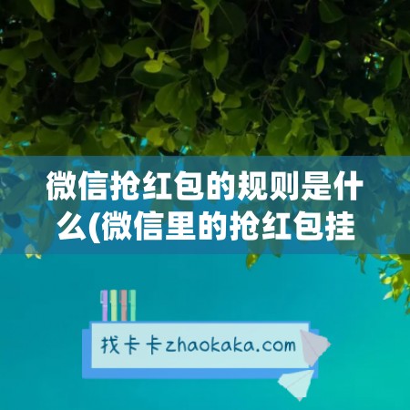 微信抢红包的规则是什么(微信里的抢红包挂是什么软件)