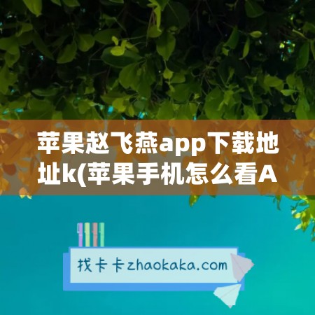 苹果赵飞燕app下载地址k(苹果手机怎么看APP下载地址)