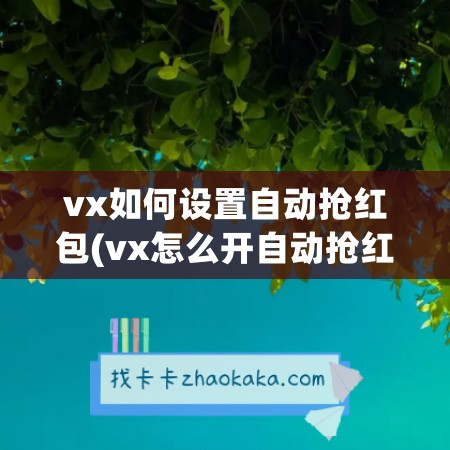 vx如何设置自动抢红包(vx怎么开自动抢红包)