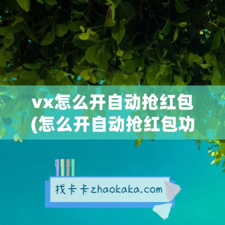 vx怎么开自动抢红包(怎么开自动抢红包功能)