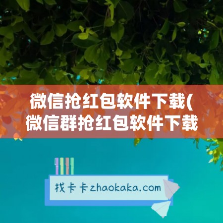 微信抢红包软件下载(微信群抢红包软件下载)