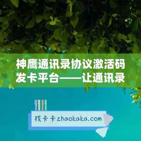 神鹰通讯录协议激活码发卡平台——让通讯录管理更轻松！ - 副本 (2)