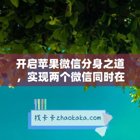 开启苹果微信分身之道，实现两个微信同时在线