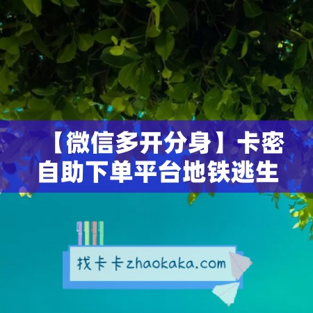 【微信多开分身】卡密自助下单平台地铁逃生