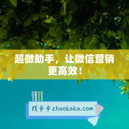 超微助手，让微信营销更高效！