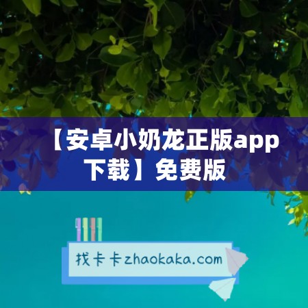 【安卓小奶龙正版app下载】免费版