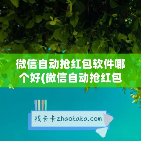 微信自动抢红包软件哪个好(微信自动抢红包功能)