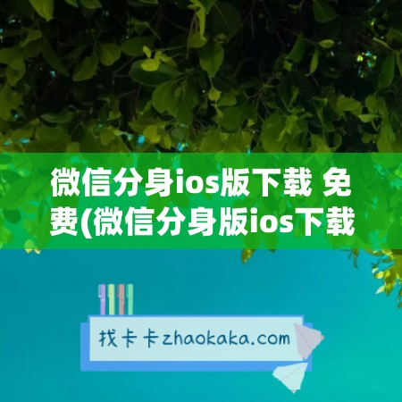 微信分身ios版下载 免费(微信分身版ios下载安装免费)