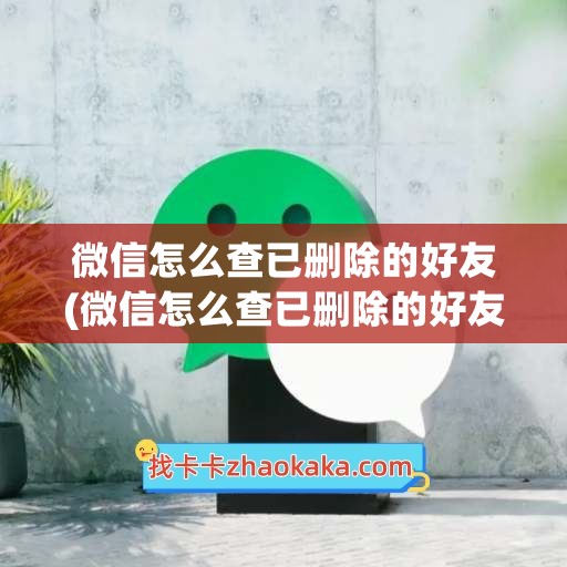 微信怎么查已删除的好友(微信怎么查已删除的好友的聊天记录)