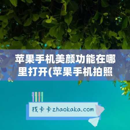 苹果手机美颜功能在哪里打开(苹果手机拍照美颜功能在哪里)