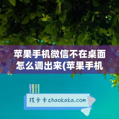 苹果手机微信不在桌面怎么调出来(苹果手机微信不在屏幕显示)