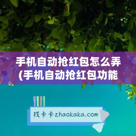 手机自动抢红包怎么弄(手机自动抢红包功能)