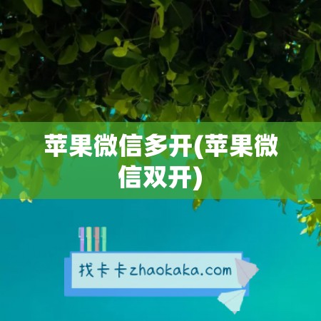 苹果微信多开(苹果微信双开)