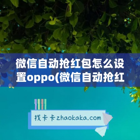 微信自动抢红包怎么设置oppo(微信自动抢红包功能)