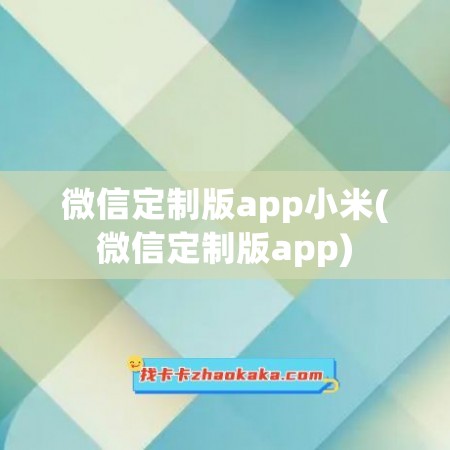 微信定制版app小米(微信定制版app)