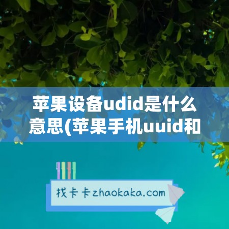 苹果设备udid是什么意思(苹果手机uuid和udid)