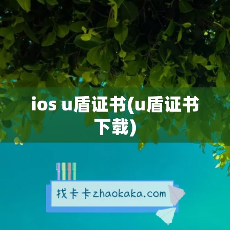 ios u盾证书(u盾证书下载)