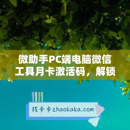 微助手PC端电脑微信工具月卡激活码，解锁更多微信功能