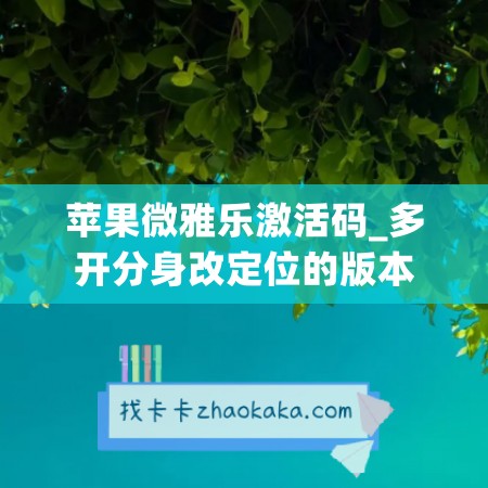 苹果微雅乐激活码_多开分身改定位的版本