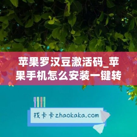 苹果罗汉豆激活码_苹果手机怎么安装一键转发软件下载(罗汉豆指的是什么)